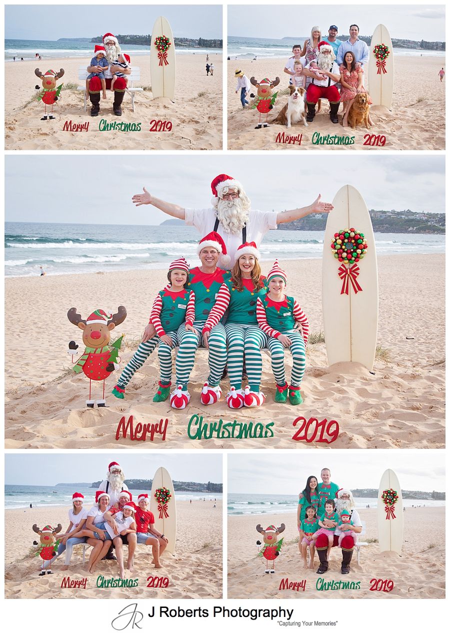 Aussie Santa and his Elves at the beach 2019